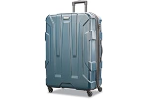 Samsonite Centric Hardside Expandable Luggage with Spinner Wheels, Teal, Checked-Large 28-Inch