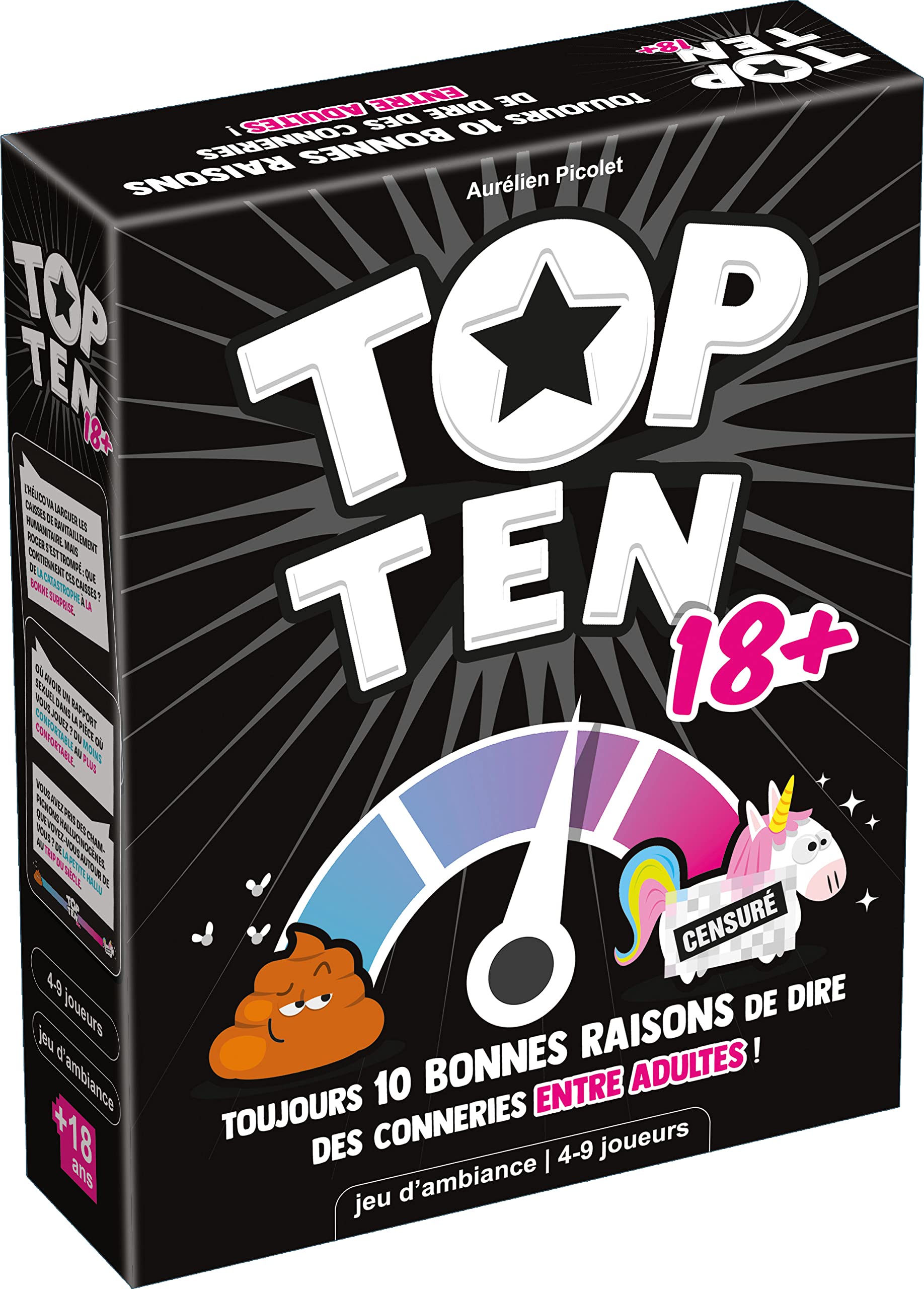 Top Ten 18+, Cocktail Games, Board Game from 14 Years, 4 to 9 Players, 30 Minutes, French version
