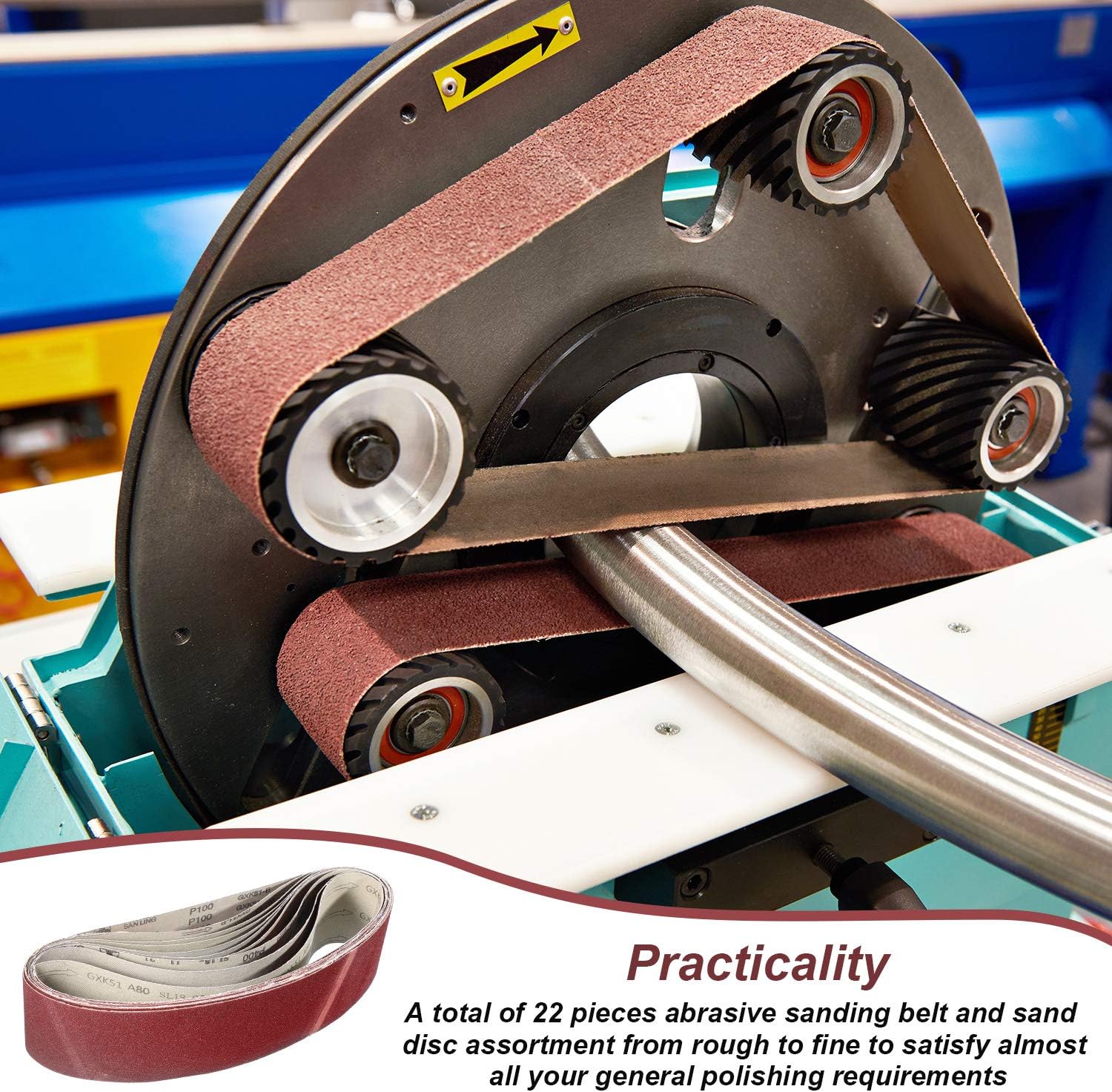 Aluminum Oxide Sanding Belts - 10 Pieces 4 x 36 Inch Sanding Belts (80/120/150/240/400 Grits) and 12 Pieces 6 Inch Self Stick No-hole Aluminum Oxide Sanding Disc (80/100/ 120/180/ 240/400 Grits) - - 