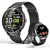 MOLOURK P30 Smart Watch, 1.43" AMOLED Curved Screen Fitness Tracker with Bluetooth Call, 150+ Sports Mode IP68 Waterproof, He