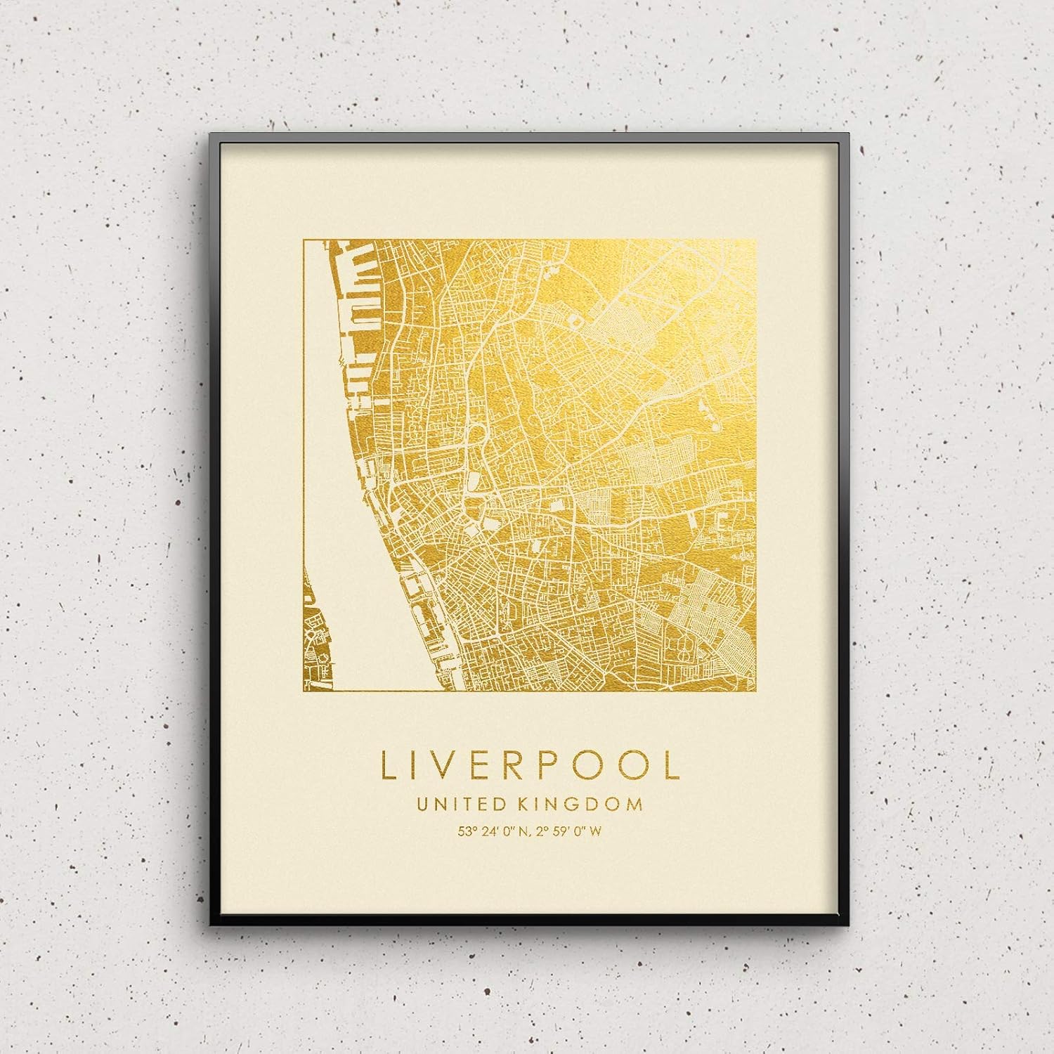 Amazon Com Liverpool Map Print Gold Silver Foil Print Square City Map Wall Art Poster From 5 X7 Up To 16 X20 Gift For Home Decor Uk Unframed Goldengraphy Handmade
