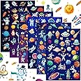 Teling 48 Sheets Space Theme Stickers Waterproof Planet Astronaut Stickers for Kids 1500+ Cute Space Stickers Wall Decal Self Adhesive Stickers for Boys Girls Party Decor Class Rewards