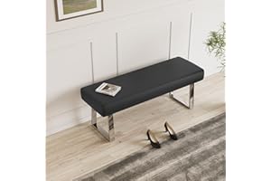 JIEXI Bedroom Bench Bed end upholstered Bench Indoor Corner Small Footstool with Metal Legs, for Kitchen entryway Dining Room and Living Room Window, Plant Bench