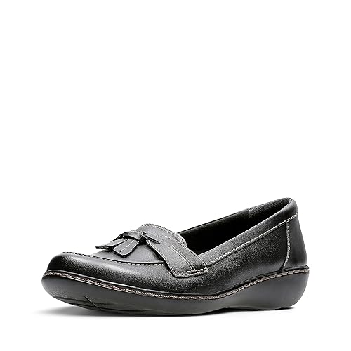 Clarks Women's Ashland Bubble Slip-On Loafer, Black, 12 Narrow