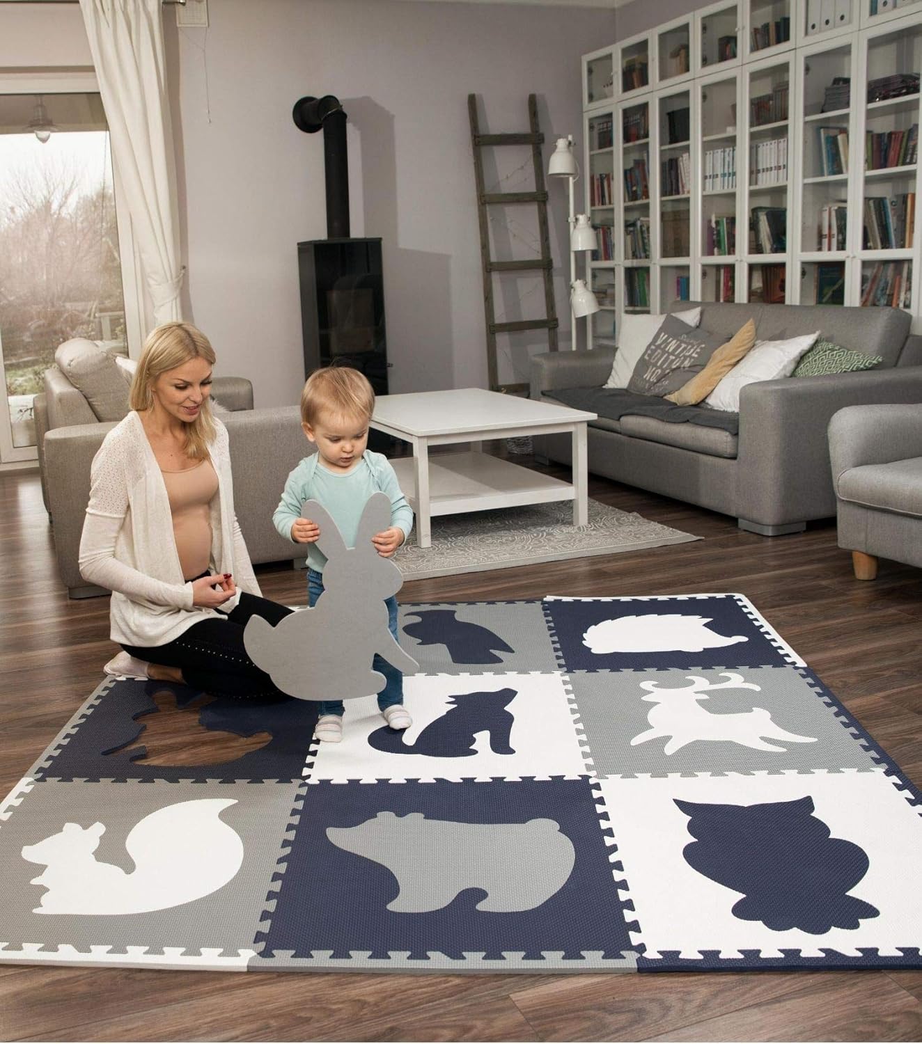 Hakuna Matte Large Baby Play Mat 6ft x 6 ft – 9 Interlocking Floor Tiles with Edges – 20% Thicker Foam Play Mat for Crawling, Playing & Yoga – Playmat is CPC Certified, Odourless, Non-Toxic: Toys & Games