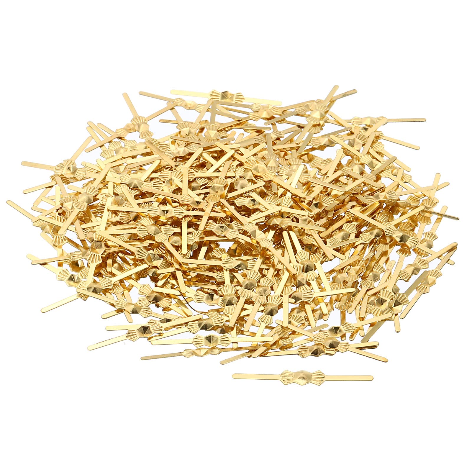 PATIKIL Chandelier Connector Clip, 300 Pack 25mm/1" Length Chandelier Bowtie Pin Replacement for Fastening Crystals Lamp Ceiling Light Parts, Golden