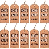 KatchOn, One Last Shot Before The Knot Wedding Sign - 10 Pcs | Shot Glass Signs for Wedding Table Decorations | Just Married Decorations, Bachelorette Party Favors | Bridal Shower Decor