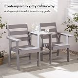 VonHaus Adirondack Love Seat 2 Seater Grey Jack & Jill Patio Set view 3