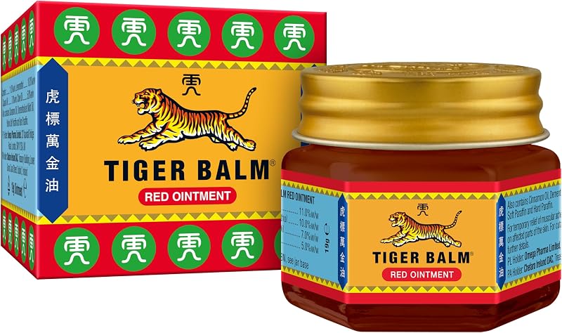 Tiger Balm Red Ointment 19g - Herbal Pain Relief for Muscles Back
