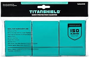 TitanShield (150 Sleeves/Turquoise Standard Size Board Game Trading Card Sleeves Deck Protector for MTG, Dropmix