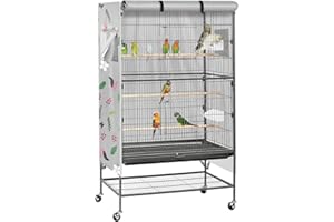 DUSTYPROTE Birdcage Cover, Universal Bird Cage Cover Good Night Blackout, Parrot Cage Cover Breathable, Washable Parrot Cage Cover, Colorful Pattern, 30 "W x 21 "D x 40 "H, Cover Only