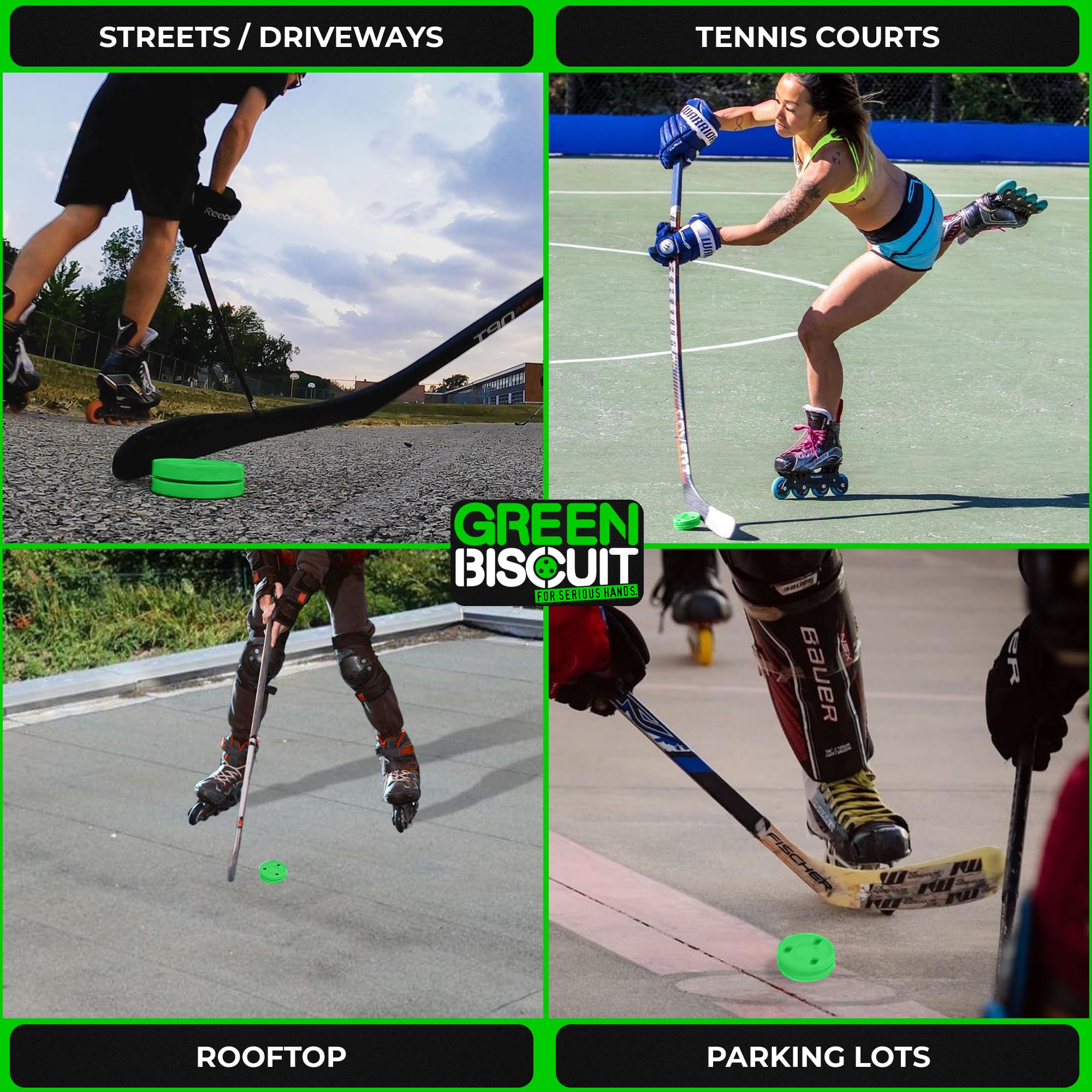 Green Biscuit Original Hockey Training Puck Passing, Toe Drag