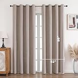 CUCRAF 100% Blackout Curtains Linen 96 Inch Drop 2 Panels Eyelet 52 x 96 view 7