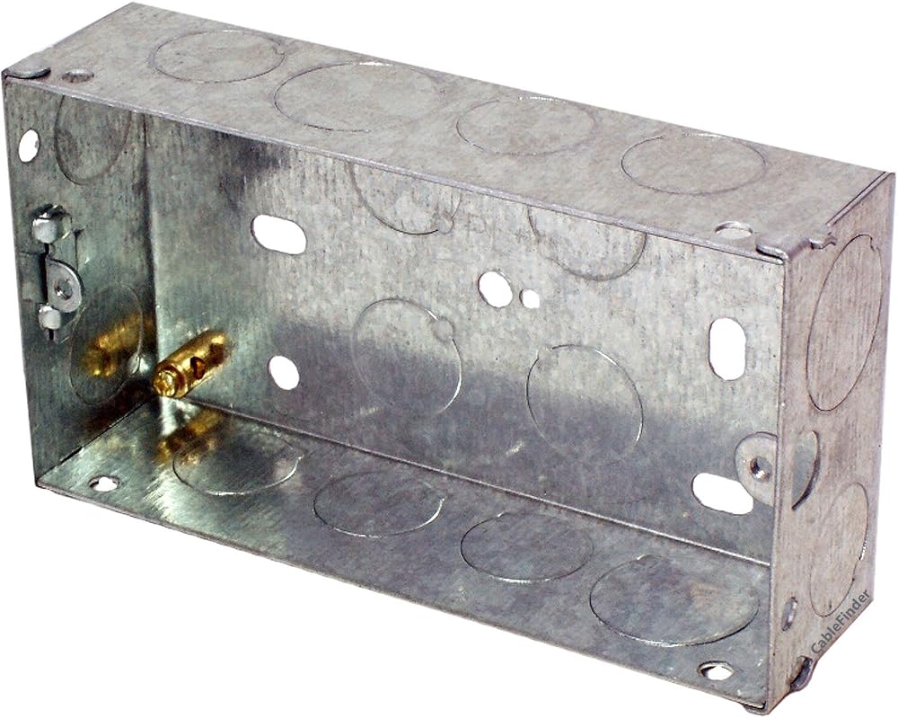 Loops 25mm Double Gang Metal Flush Back Box 2 Gang Brick Wall Pattress