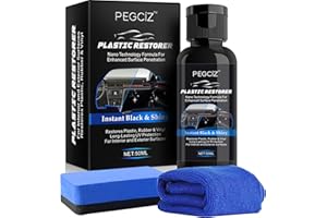 PIUSEQEW Plastic Restorer for Cars, Plastic Ceramic Coating Trim Restore, Resists Water, UV Rays, Dirt, Agent Prevents Drying Aging for Cars Truck Motorcycle, Vinyl Back to New, 50ml