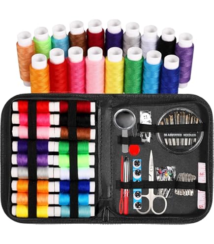 AIEX Lot De 61 Aiguilles à Coudre Auto-filetées, 36 Aiguilles à Main En 3 Tailles Et 25 Aiguilles à Coudre En Cuir à Grand Chas En 5 Tailles Pour Bricolage, Broderie, Couture