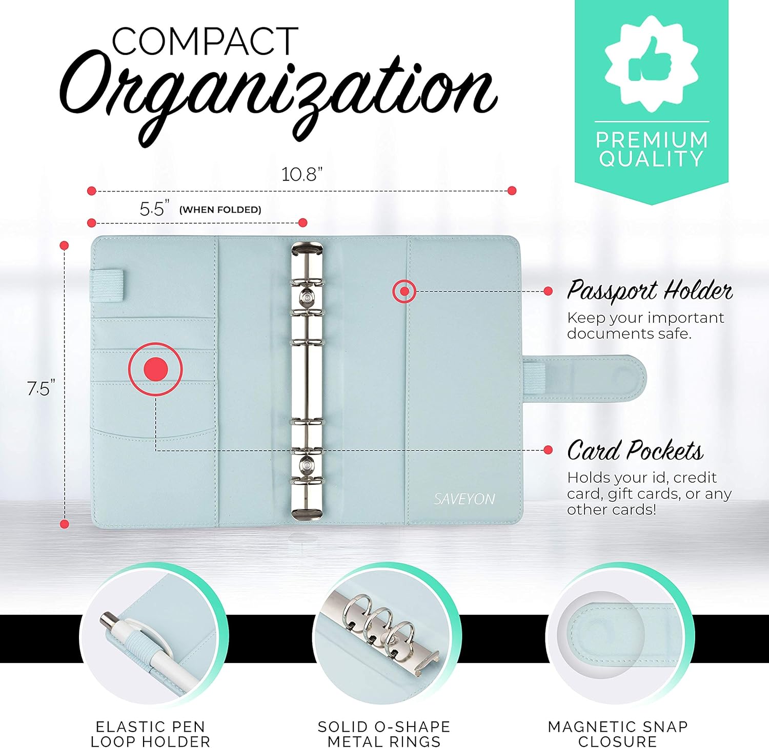 Blue A6 Binder and Budget Envelopes, Budget Binder with Cash Envelopes for Budgeting, Mini Binder Cash Envelope Wallet, Small Binder Budget Planner, Cash Envelope Binder with Money Envelopes for Cash : Office Products