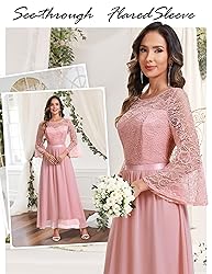 Wedtrend Women's Prom Dress Bell Sleeve Long Formal