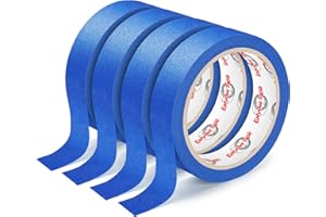Ealyder Tape 4 Rolls Blue Painters Tape, Premium Masking Tape, Paint Tape for Multi-Purpose, Painting, DIY Crafts (0.94-Inch x 22-Yard) Protects Surfaces, Easy Removal, Total 88 Yds