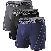 Separatec Mens Underwear Dual Pouch Boxer Briefs Moisture Wicking & Breathable ComfortSoft Underwear with Fly 3 or 6 Pack