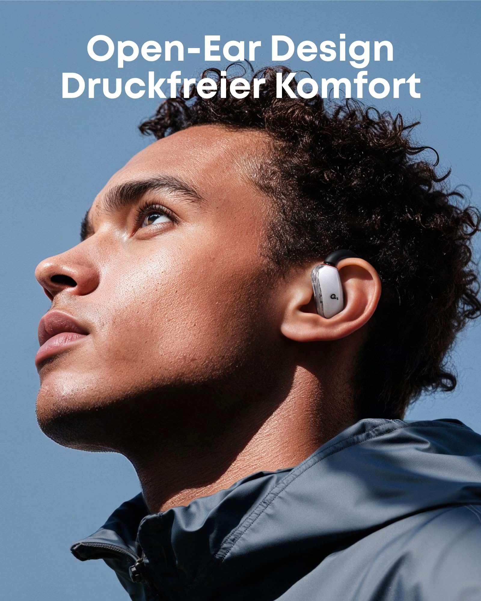 soundcore V40i by Anker, Open-Ear Kopfhörer, transparentes Case ohne Deckel, 4 einstellbare Positionen für Jede Ohrgröße, intensiver Bass, IP55, 21h Wiedergabe, Anrufe mit KI, Bluetooth 5.4, App 2