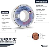 MG Chemicals Super Wick Desoldering Braid #4 Fine 25' x 0.1" Blue RMA Flux view 3