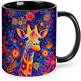 Yrebyou Giraffe Coffee Mug Novelty Ceramic Coffee Cup 11oz with Handle Gifts for Women and Men Microwave Safe for Home or Office