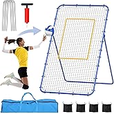 Volleyball Rebounder Net 7x4FT with Adjustable Angles for Spiking, Bumping, Passing | Foldable Training Net with Dual-Bar Frame, Ground Stakes & Carry Bag for Indoor Outdoor Volleyball Practice