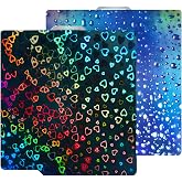 HIKUDIY New Upgraded 257x257mm H1H Holographic Build Plate for Bambu Lab X2D/P2S/A1/X1C/X1/X1E/P1P/P1S, Smooth Waterdrop+Smooth Sweetheart Spring Steel Plate Flexible Plate for Bambu Labs 3D Printer