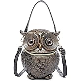 Lyuxhetaokdiq Men and Women PVC Unique Novelty 3D Owl Shaped Crossbody Shoulder Bag Handbag Purse