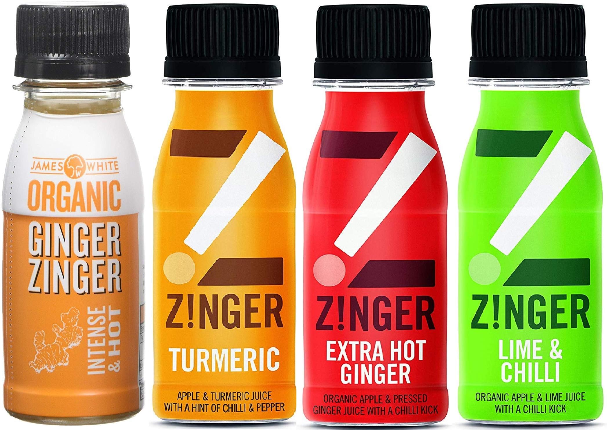 James White Zinger Mixed Flavour Shots, 70ml, Pack of 16