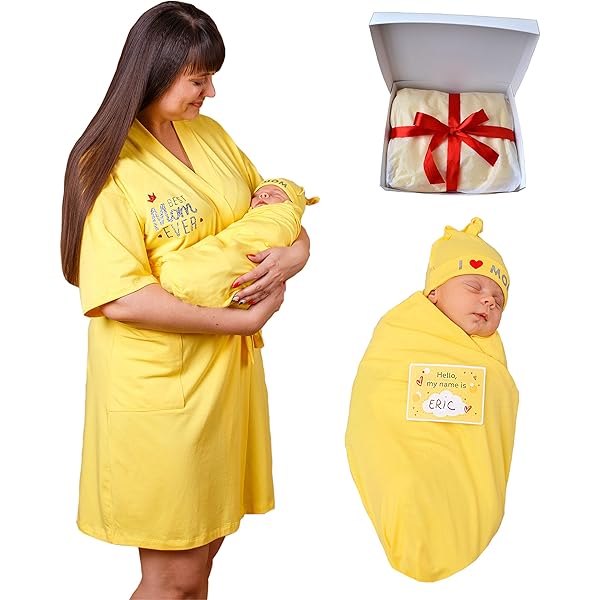 sunflower robe and swaddle set