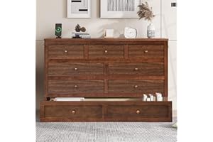 Bellemave Queen Murphy Bed with Storage Drawer and Charging Station, Cabinet Bed, Farmhouse Murphy Cabinet with Foldable Panel, Noisy Free, for Guest Bedroom, Living Room, Walnut+Walnut Panel