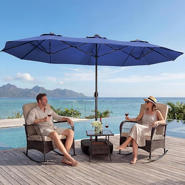 10 x 13 rectangular patio umbrella AKZ PLUS 10' x 13' Rectangular Aluminum Cantilever Patio Umbrella
