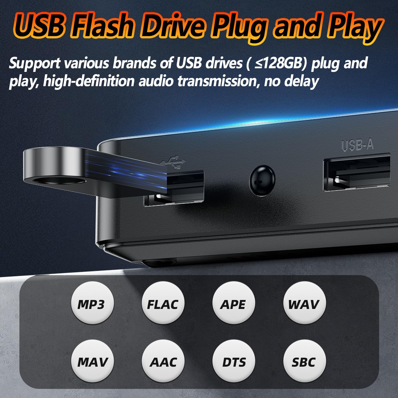 Bluetooth 5.4 Receiver for Home Stereo, Bluetooth Audio Adapter for HiFi Music Streaming, Wired Speakers, USB Flash, with AUX 3.5mm/RCA, Dual Link, 32 ftLong Range, Low Latency and HD Audio