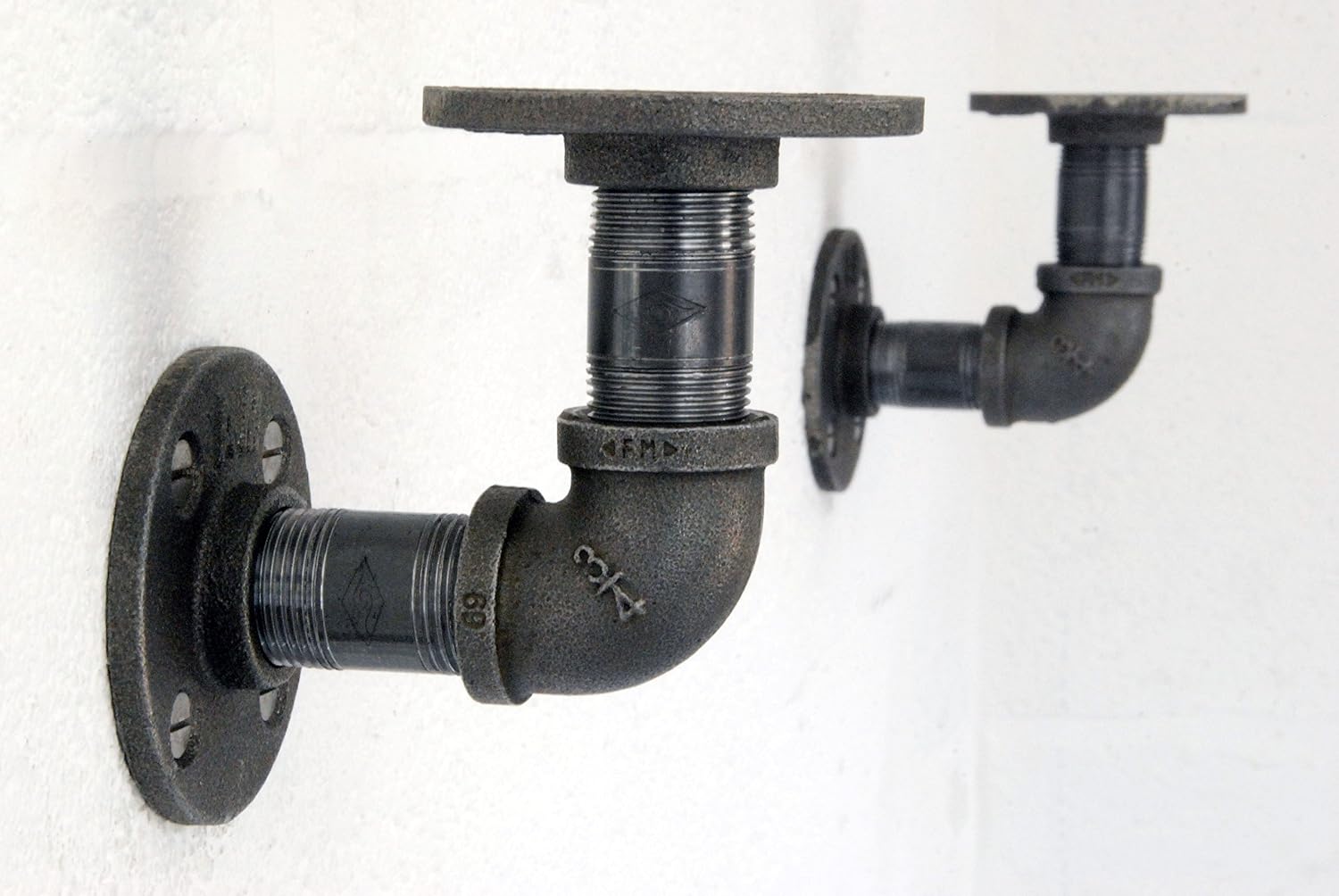 Steampunk Double Toilet Roll Holder – Industrial Pipe Design, Wall Mounted, Dark Grey Metal