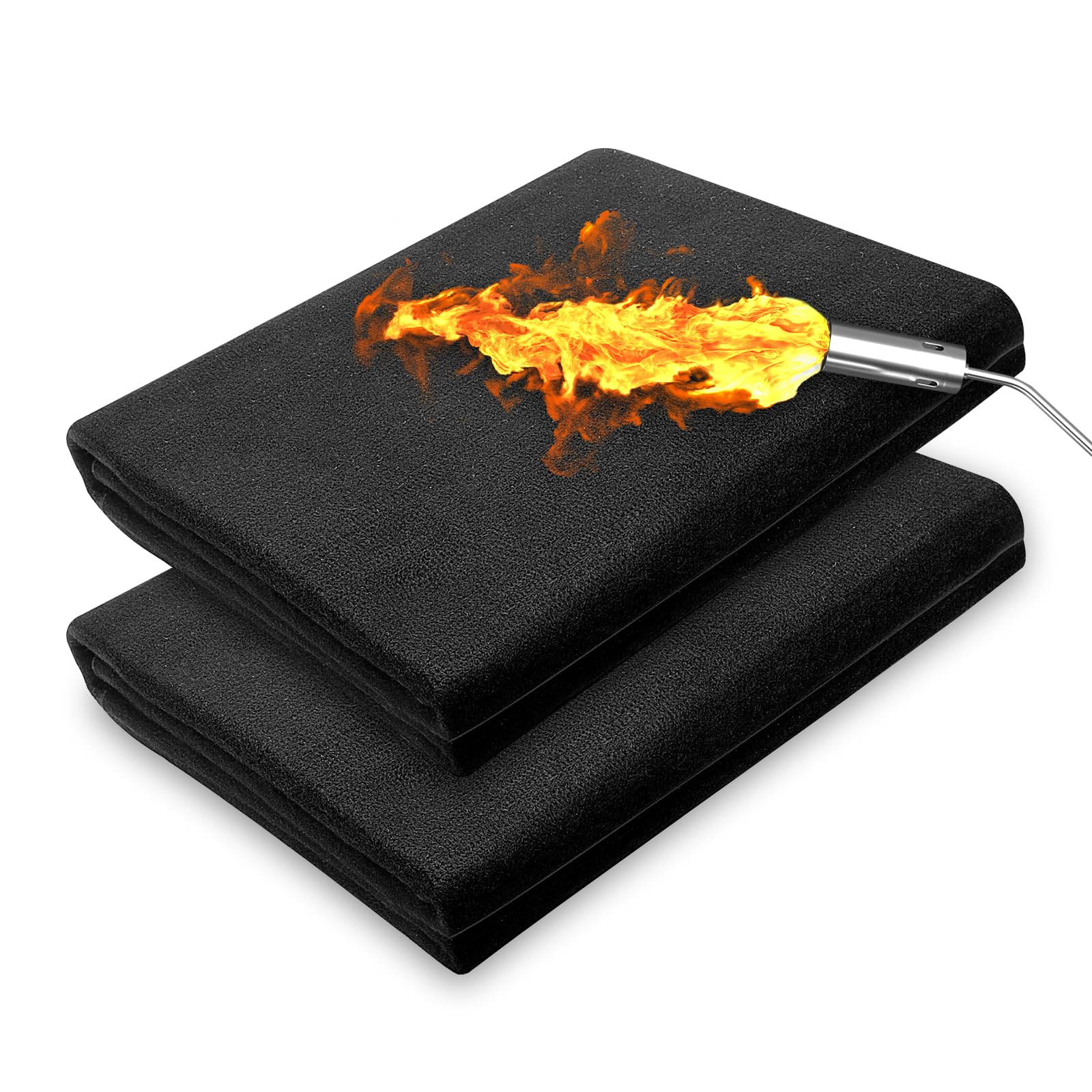 VVFLED 2 Pack Carbon Felt Welding Blanket Fireproof, 5mm Thickened Soldering Mat Heat Resistant Up to 1800°F, Flame Retardant Fabric Pad for Grill Stove Soldering Welders Plumbers, 23x35 inches
