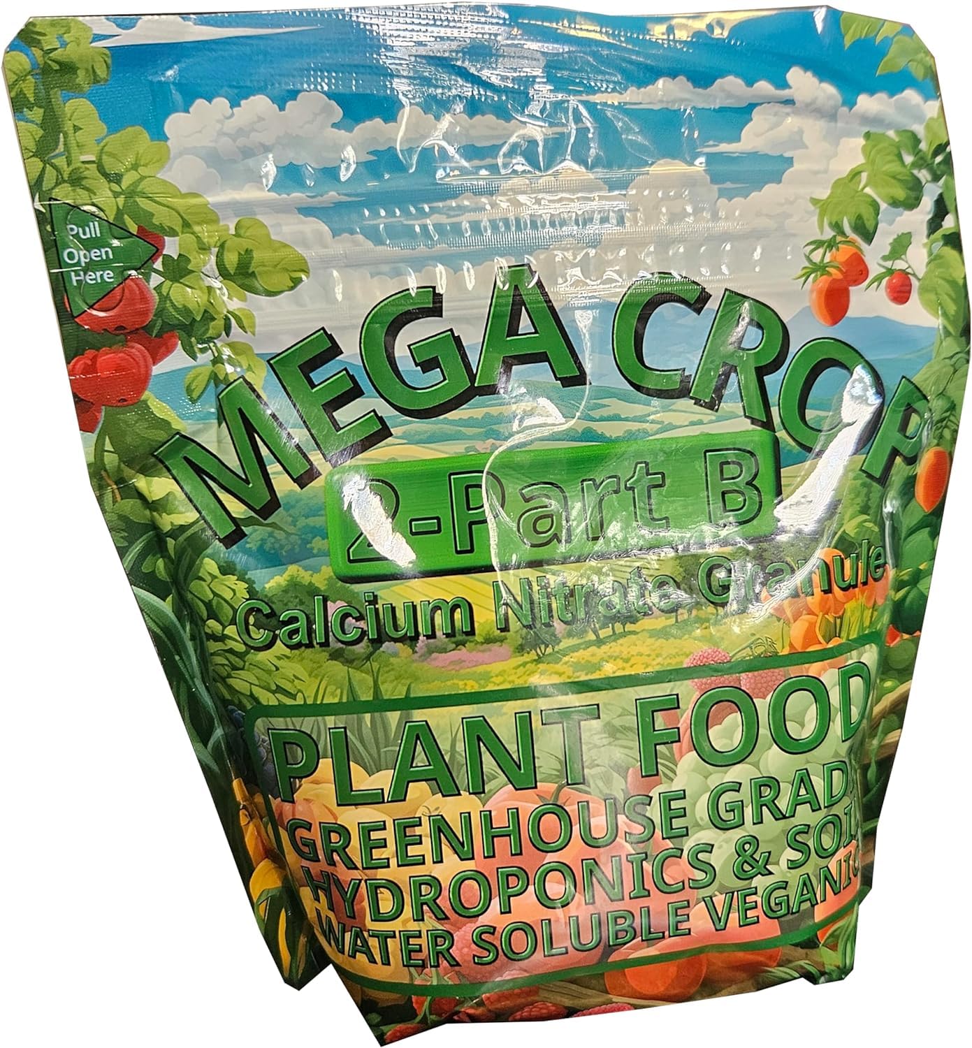 Mega Crop 2 Part B 15.5-0-0 Hydroponic Soil Fertilizer for Plants Calcium Nitrate (2kg)