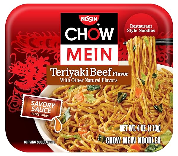 NISSIN CHOW MEIN, TERIYAKI BEEF FLAVOR, 4 OUNCE (PACK OF 1) (7066208723)