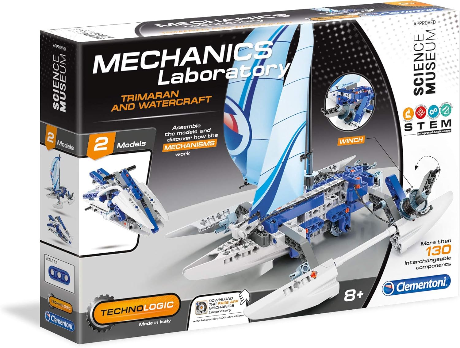 Clementoni 61767 Science Museum Mechanical Lab-Jet Ski & Catarman, Multicolor, 4.5 cm (W) x 27.6 cm (L) x 18.8 cm (H)