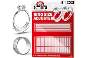 99-Pack Ring Sizer Adjuster for Loose Rings - Omilly 11 Sizes Silicone Ring Guards Invisible Ring Spacers for Women & Men, Transparent, Comfortable Fit for Jewelry Resizing