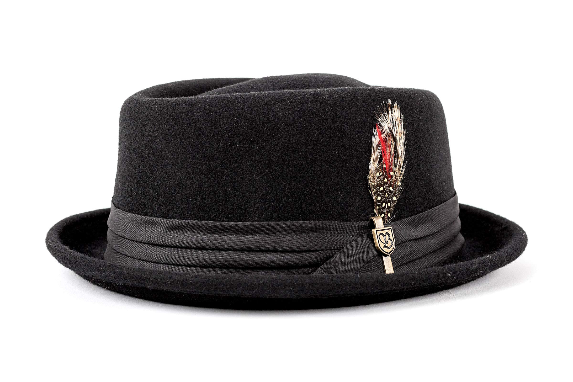 Men's Stout Short Brim Pork Pie Felt Fedora Fedora
