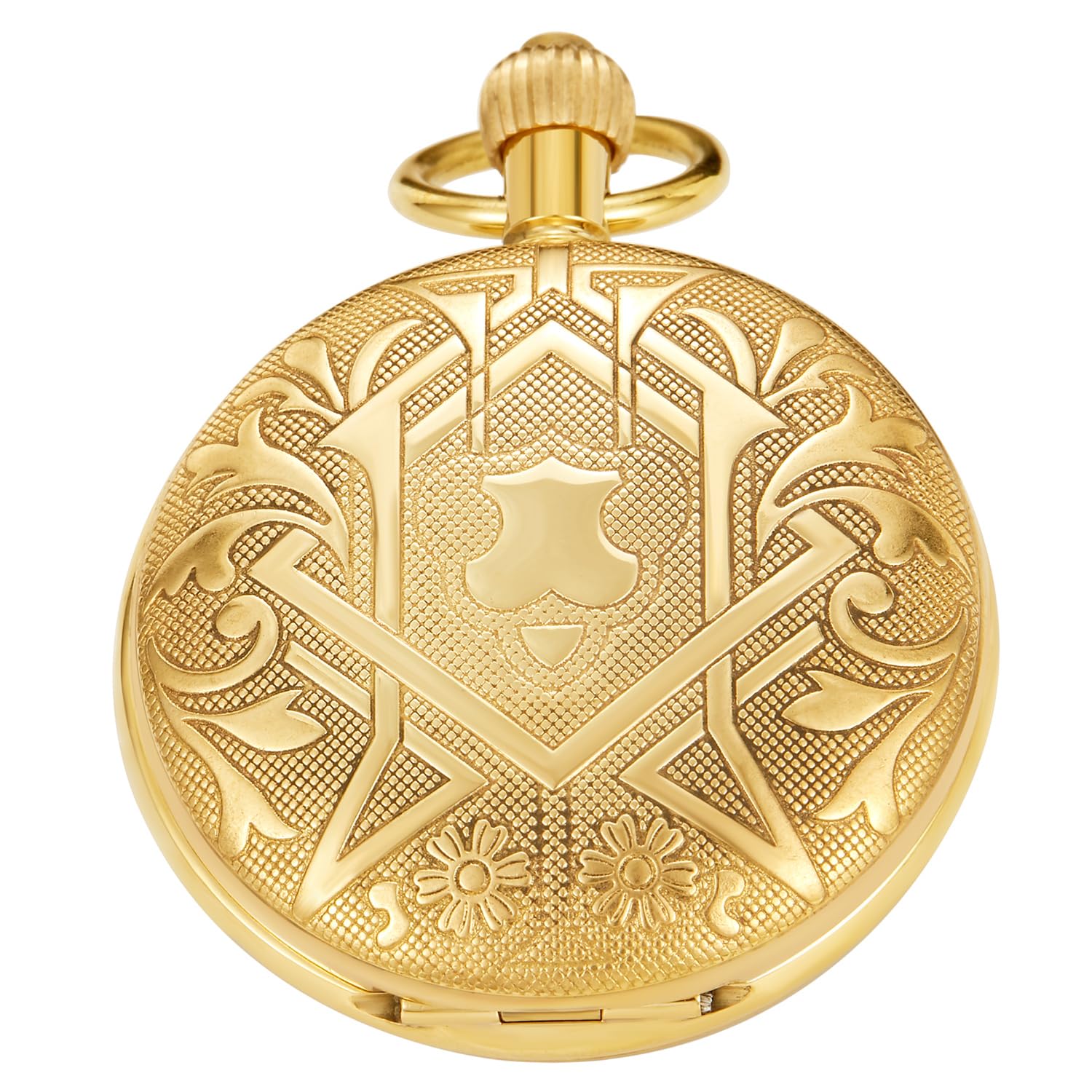Tiong Noble Gold Mechanical Pocket Watch - Vintage Gold Manual Winding with Roman Numeral Dial