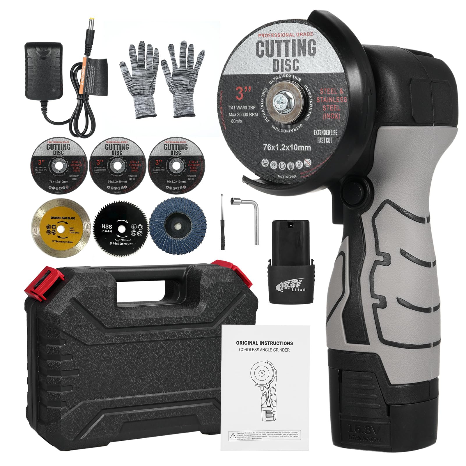 Angle Grinder, Weytoll 7000RPM Cordless Angle