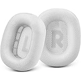 GEVO Upgraded Ear Cushions Replacement Earpads for Apple AirPods Max Headphones, Protein Leather Ear Pads Ear Covers Cups with Memory Foam and Magnet for AirPods Max (Silver)