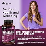 New Leaf Quercetin 500mg High Strength 180 Vegan Capsules UK Made view 3