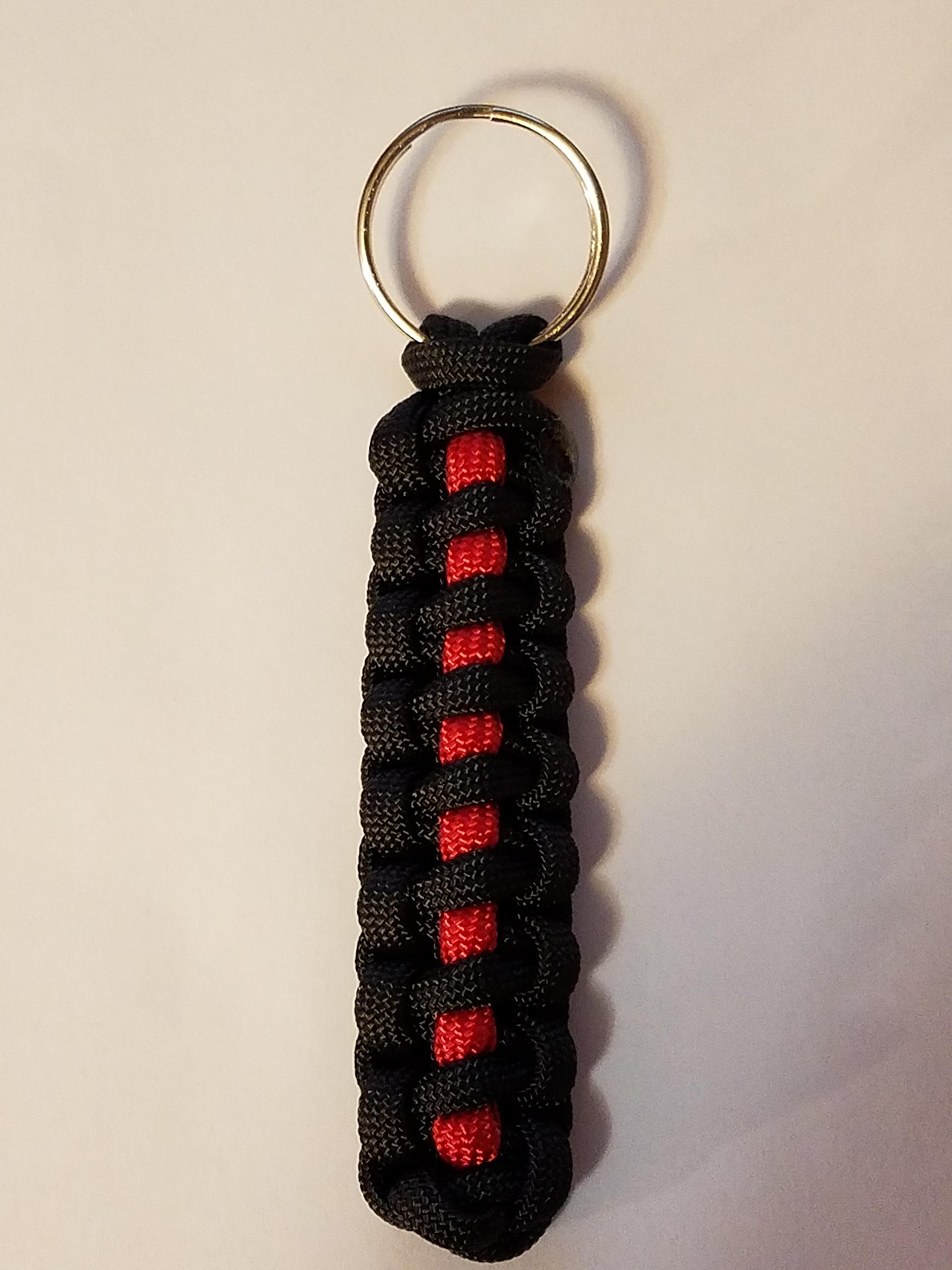 Paracord Thin Red Line Keychain