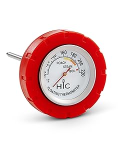 HIC Harold Import 29011 HIC Roasting Waterproof Floating Slow Cooker Thermometer, Stainless Steel Stem and Housing with Stay-Cool Buoy
