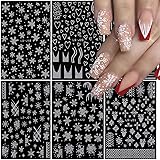 Christmas Nail Art Stickers - 3D Snowflake Glitter