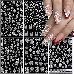 Christmas Nail Art Stickers - 3D Snowflake Glitter
